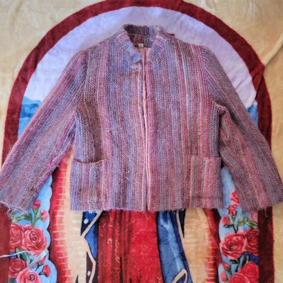 Vintage Wool Blend Cropped Jacket Muted Purple Size Medium - Picture 4 of 5